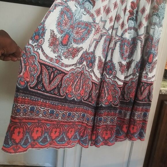 Free People Gold Dust Printed Wide-Leg Pants Beachy Vacation Boho - Picture 6 of 8